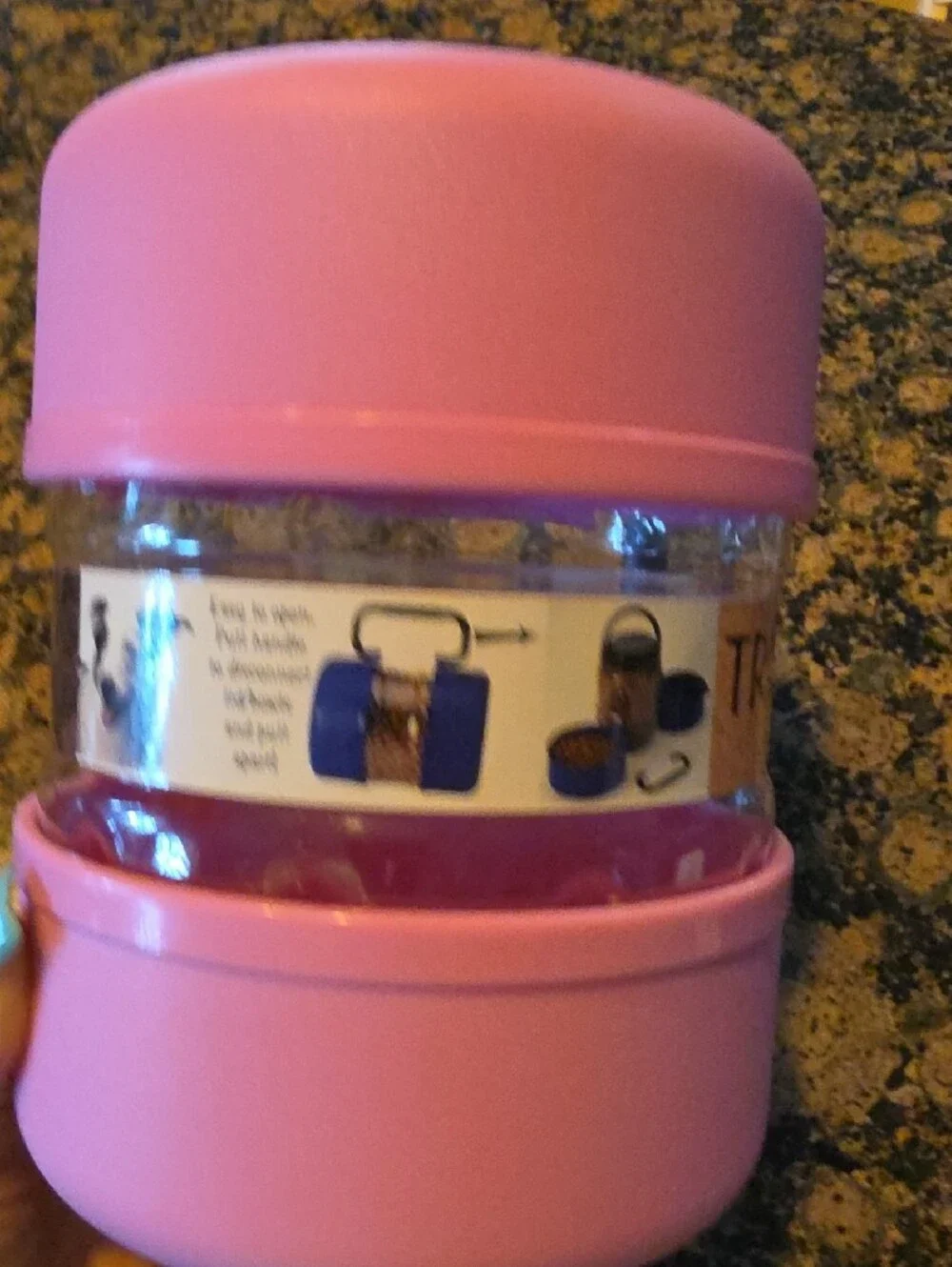 Portable Pink Pet Travel Feeder